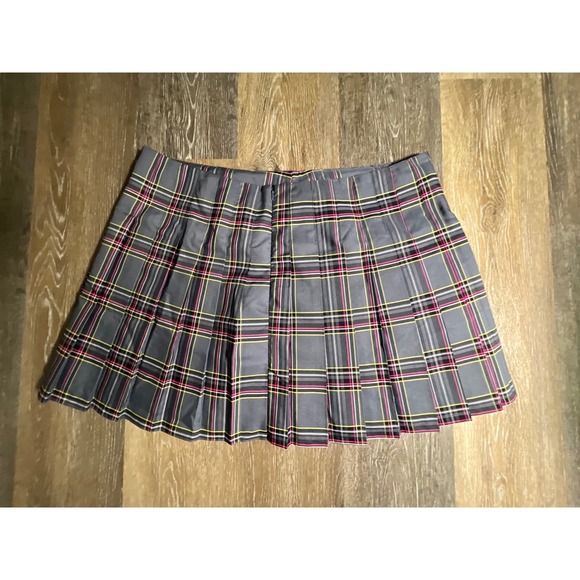 No Boundaries Pleated Skirt Women XXXL 21 Gray Plaid New Mini Schoolgirl Punk - Picture 5 of 5
